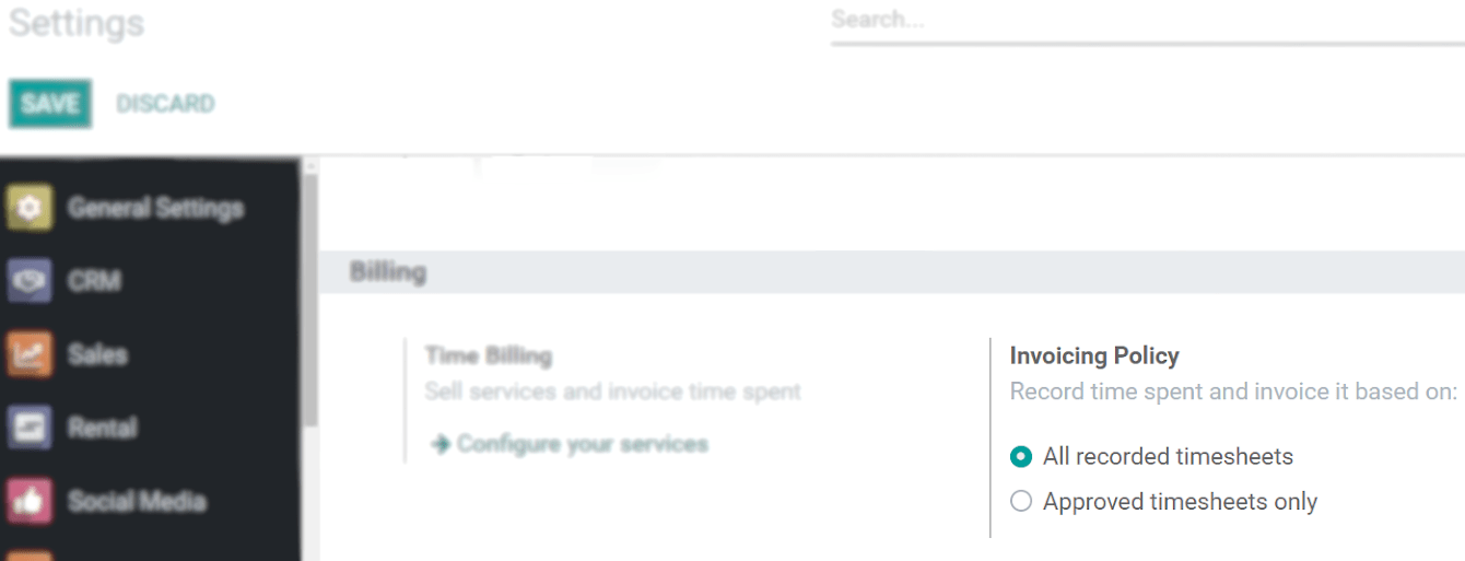 Choose how to invoice the recorded times in Odoo Timesheets application