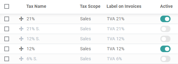 Activate pre-configured taxes in Odoo Accounting