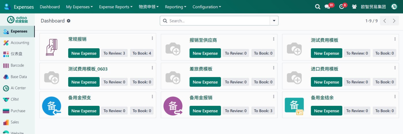 Expense Template Management