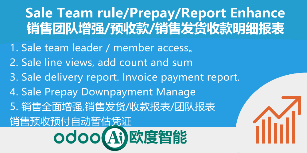 Sale Team Access Rule, Sale All in one enhance, 销售全面增强,团队权限,发货报告,收款报告,预付款管理及凭证自动化
