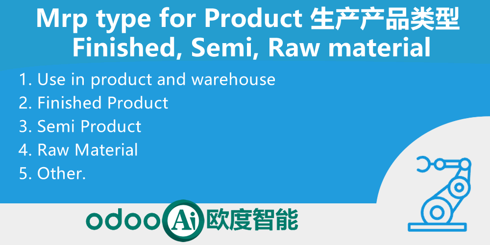 Mrp type for Product, Finished, Semi, Raw material