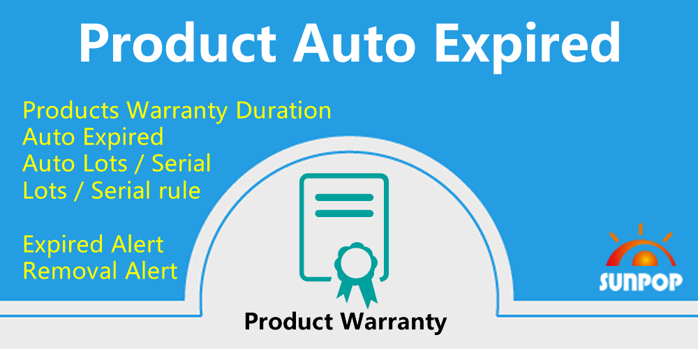 Auto Expired, Products Warranty Duration with serial and lots support.Product Expiry Notification auto